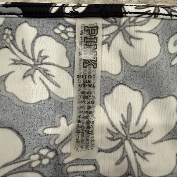 NWT Victoria Secret PINK Black and White Floral Swim Skirt - Picture 7 of 12